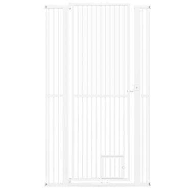 Costway 67.5" Extra Tall Pet Gate with 30.5"-41" Width & 2 Extension Kits 1.37" Gap