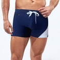 thumbnail image 4 of QATAINLAV Big Sale Days, Men's Casual Drawstring Swim Trunks Square Leg Swim Briefs Quick Dry Athletic Training Swimsuit Fashion Color Block Board Shorts Summer Beach Outfits Dark Blue M, 4 of 9