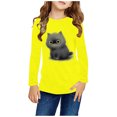 thumbnail image 1 of RXIRUCGD Chemises à Manches Longues pour Filles, Col Rond Mignon, Blouses Décontractées Élégantes (Jaune, Taille : 13 Ans), 1 of 5