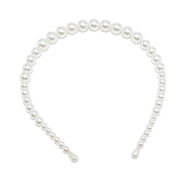 Exquise Perle Bandeau Réglable Résistant à l'Usure Universel Chic Accessoires de Coiffure Valentines Cadeaux de Jour Diadème pour les Femmes 12mm, Changement Graduel