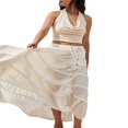 thumbnail image 2 of Flowy Summer Skirts with Drawstring High Waist for Women, 2 of 6