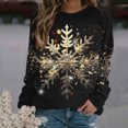 thumbnail image 2 of Pisexur Chandail en Molleton de Noël pour Femmes Sans Capuche Imprimé Graphique Vacances Col Rond Chandail en Molleton Ample Surdimensionné Automne Mode Décontracté Chandail-Over Manches Longues pour Femmes, 2 of 4