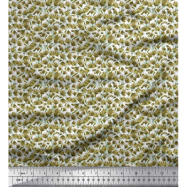 Soimoi Rayon Fabric Flower Artistic Print Fabric by The Yard 42 Inch Wide