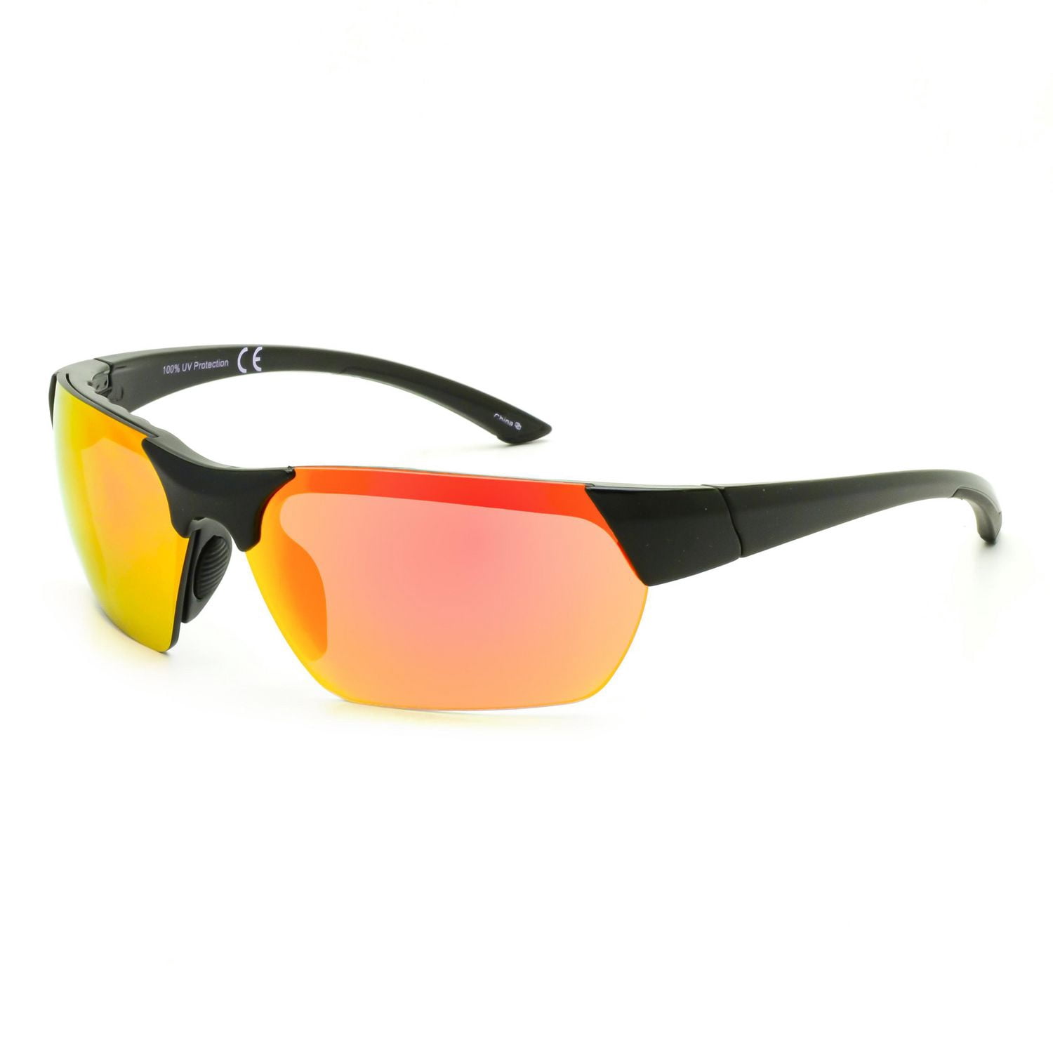 George Mens Black and Red Wraparound Sunglasses