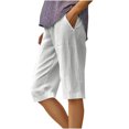 thumbnail image 2 of Wensltd Shorts d'Été à Jambe Grand pour Femmes, Mode, Lin, Fluides, Confortables, 2 of 6
