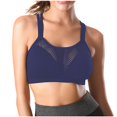 thumbnail image 2 of Hontri Women's Solid Color Underwire Bra - Large Size Hollow Sports Blue 2 L, 2 of 8
