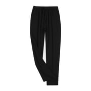 FhsagQ Pajamas Mens Pajamas Sleepwear Pack Xsmall Mens Pure Cotton Pajamas Home Spring and Autumn Loose Fitting Large Size Home Pants Men's Pajamas Xxl Super Fit Black XXL