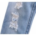 thumbnail image 4 of KIDSCOOL SPACE Retro Toddler Little Kid Rippd Holes Elastic Waist Fashion Jeans, 4 of 5