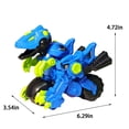 thumbnail image 3 of Blue Dinosaur Collision Car Toy For Boys Plastic 6.3X4.7X3.5 Inches Deformation Engineering Vehicle Action Play Adventure Blue, 3 of 8