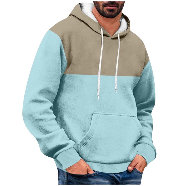 Rbaofujie Chandail à Col Rond pour Hommes Mode Hommes Confortable Chandail à Capuchon à Capuche Poche Cordon Hauts Chandail Chandails de Course pour Hommes