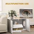 thumbnail image 4 of PawHut Cat Litter Box Enclosure, Hidden Cat Litter Box Furniture, White, 4 of 10