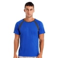 thumbnail image 1 of Jowowha Mens UPF 50+ UV Rash Guard Sun Protection Swim Shirt Quick Dry Athletic Running Fishing T-shirt Blue L, 1 of 7