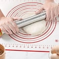 thumbnail image 3 of WIFKLSIIPG Adjustable Thickness Rolling Pin 2025 Upgraded Rolling Pin and Silicone Baking Mat Set Stainless Steel Rolling Pins with Adjustable Thickness Rings for Baking Fondant Pizza Cookies, 3 of 8