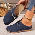 thumbnail image 3 of FRSASU Mules for Women Comfort Clogs Closed Toe Sandals Summer Slip on Wedge with Adjustable Hook Loop Blue, 3 of 8