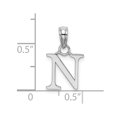 thumbnail image 3 of Diamond2Deal 14K White Gold Block Letter N Initial Pendant for Women, 3 of 6