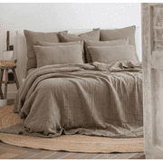 Q VITA Muslin Cotton Duvet Cover Set – King, 3-Piece Bedding with Duvet Cover & Pillowcases – Soft, Breathable, Mushroom Color – OEKO-TEX Certified, Machine Washable, Designed in Canada