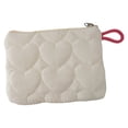 thumbnail image 2 of Stylish Striped Woolen Knitted Cosmetic Bag, Multi-functional Portable Coin Purse with Zipper, Easy-Clean Ins-Style Pencilcase,White, 2 of 8
