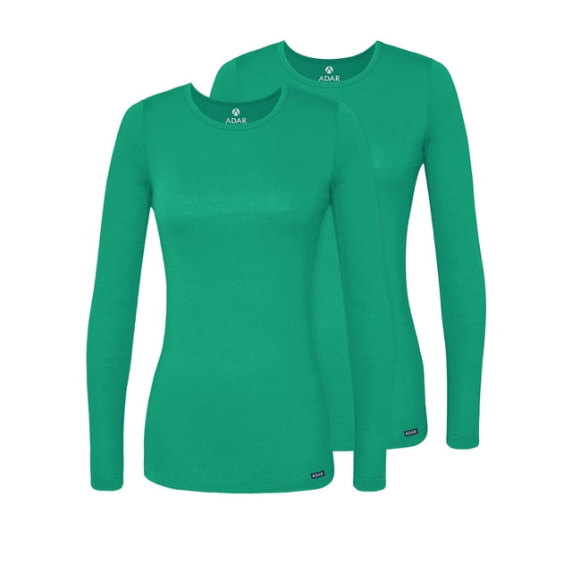 Adar sous-Couches pour Femmes, Lot de 2 - T-Shirt de sous-Couche à Manches Longues Confortable