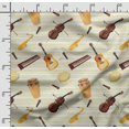thumbnail image 2 of Soimoi Musical Instruments Print,Cotton Poplin, Sewing Fabric Sold by The Yard 42 Inch Wide,Sewing Craft Quilting/Quilt Making Fabric, Yellow, 2 of 5