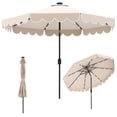 thumbnail image 2 of Costway 10 FT Solar Patio Umbrella with 24 LED Lights 8 Ribs & Tilt Adjustment Beige, 2 of 10
