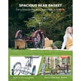 thumbnail image 3 of 24 Inch Folding Adult Tricycle 7 Speed Trike with Removable Basket Red, 3 of 8
