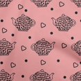 thumbnail image 1 of oneOone Polyester Lycra Medium Pink Fabric Tea Kettle Craft Projects Decor Fabric Printed By The Yard 56 Inch Wide, 1 of 4