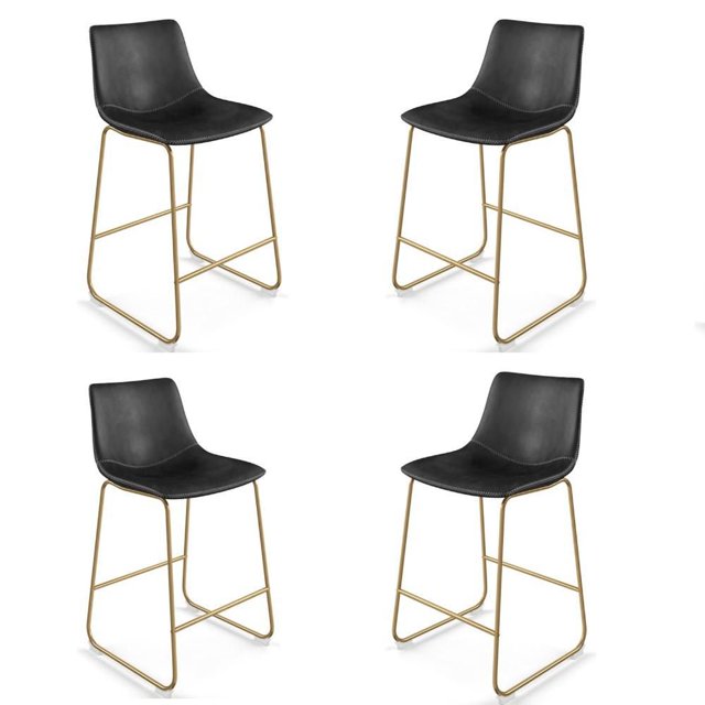 TABOURET LANDON OR en Noir ENSEMBLE DE 4