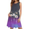 thumbnail image 2 of Ovzne Robes d'Été pour Femmes Robe pour Femme Femmes Décontractée Ample Été Robe Imprimée Sans Manches Col en V Ensemble Haut/chemise Grande Taille Robe Imprimée Liquidation, 2 of 7
