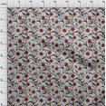 thumbnail image 4 of oneOone Coton Cambric Tissu Rouge Floral Rétro Matière de Robe Tissu Imprimé Tissu au Mètre 56 Pouces de Large, 4 of 5
