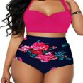 thumbnail image 1 of Women Push Up Bikini Set Flower Print High Waist Swimming Suits, 1 of 6