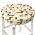 thumbnail image 3 of Easygdp Dachshund Dog Print Easy To Install Bar Stool Covers&Stool Covers Round&Elastic Stool Cover, Barstool Covers,Washable&Bottom With Elastic Edge-13 inch, 3 of 7