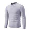 thumbnail image 1 of Besolor Mens Sweaters Casual Round Neck Long Sleeve Pullover Blouse Plus Size Solid Color Knitted Thermal Basic Tops, 1 of 2