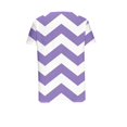 thumbnail image 5 of FAIWAD Women Summer Tops Short Sleeve Irregular V Neck Button T-Shirts Geometric Color Block Print Tees Blouses, 5 of 5