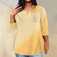 thumbnail image 1 of Qertyioot Hauts Grande Taille pour Femmes Été Aguichant Blouse à Col en V Décontractée Ample à Manches Longues Blouses, 1 of 5
