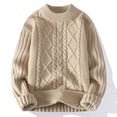 thumbnail image 2 of Ketyyh-chn99 Cardigans pour Hommes Mode Homme Décontractée Couleur Unie Simple Col Ras du Cou Chandail Chandail Kaki,G, 2 of 4