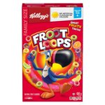 Kellogg's Froot Loops Taille de la famille des céréales 480g- Crispy Loops