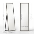 thumbnail image 3 of HOMCOM Full Length Mirror Standing Leaning Wall 64" x 21" Grey Wood Grain, 3 of 9