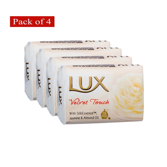 Lux Velvet Touch Soap, 100gm (Pack of 4 Soap Bars)