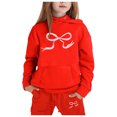 thumbnail image 1 of FhsagQ Outfits for Girls Children's Hoodie Set with Bow Print Little Girls Outfits Size 7/8 Spring Spring Red 3-4Years, 1 of 4