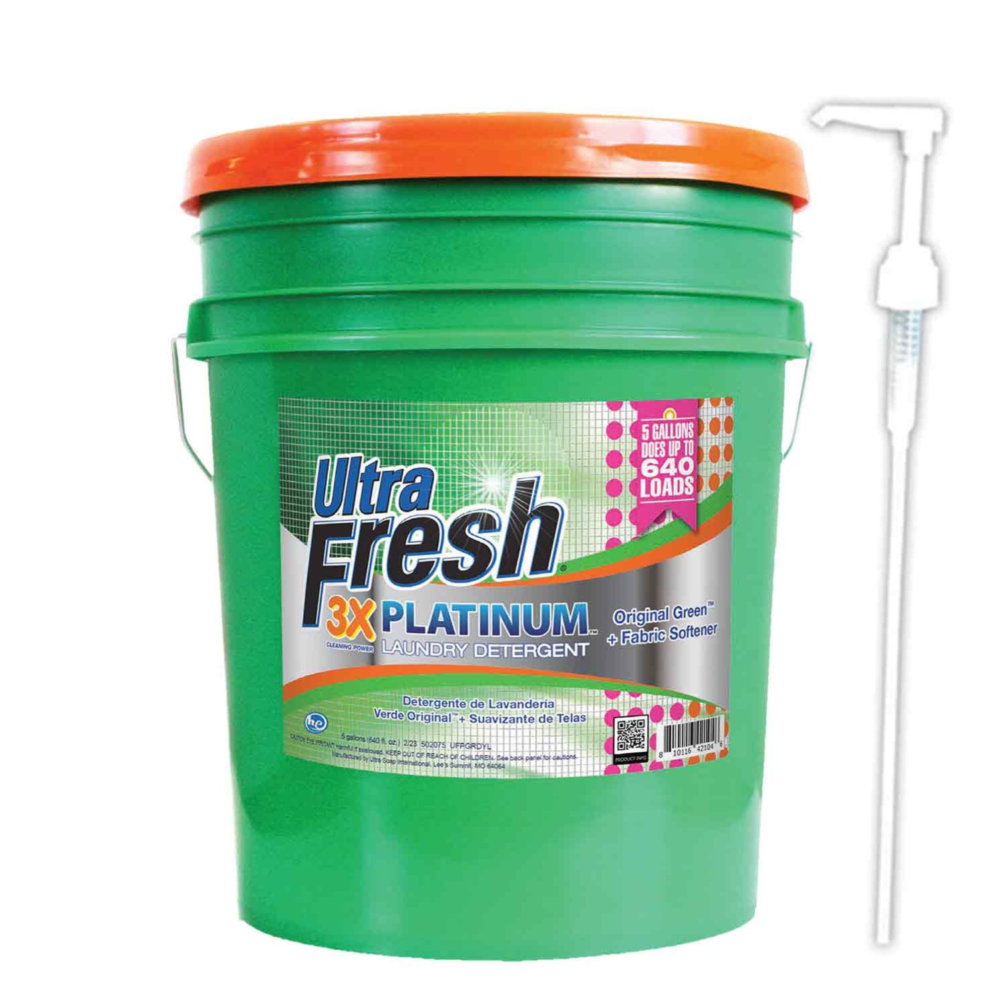 Ultra Fresh 3X Platinum Liquid Laundry Detergent with Fabric Softener, Original Green
