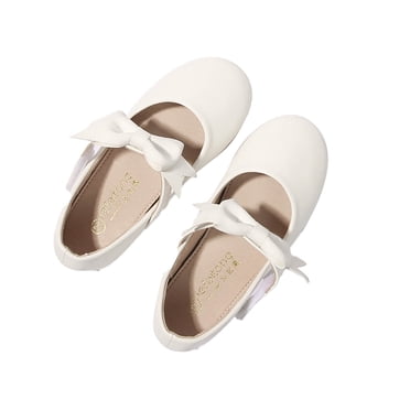 PMVFHDE Espadrilles pour Fille, Chaussures Habillées pour Tout-Petits et Petites Filles, Chaussures de Ballet pour Demoiselles d'Honneur, Chaussures de Fête et de Mariage Blanches, 5-5,5 Ans
