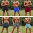 thumbnail image 2 of Men Sport Shorts Elastic Waist Pocket Towel Loop Running Basketball, 2 of 8