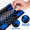 thumbnail image 3 of Socket Organizer Heavy Duty Socket Set Holder Durable Socket Steel Rack with Portable Handle Socket Storage Tray Organizer Total Holding 48 Sockets for Sockets  (Blue ), 3 of 10