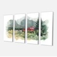 thumbnail image 2 of Aquarelle Maison et Montagnes - Impression sur Toile Paysage, 2 of 3