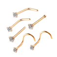 thumbnail image 2 of 6Pcs Nose Studs, Nose Screws Rings Set, Nose Rings for Women, Men Birthday Gifts Gold, 2 of 8