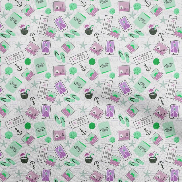 oneOone Polyester Spandex Light Green Fabric Travel Craft Projects Decor Fabric Printed By The Yard 56 Inch Wide