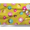 thumbnail image 3 of Soimoi Yellow Modal Satin Fabric Donuts Food Printed Fabric 1 Yard 42 Inch Wide, 3 of 5