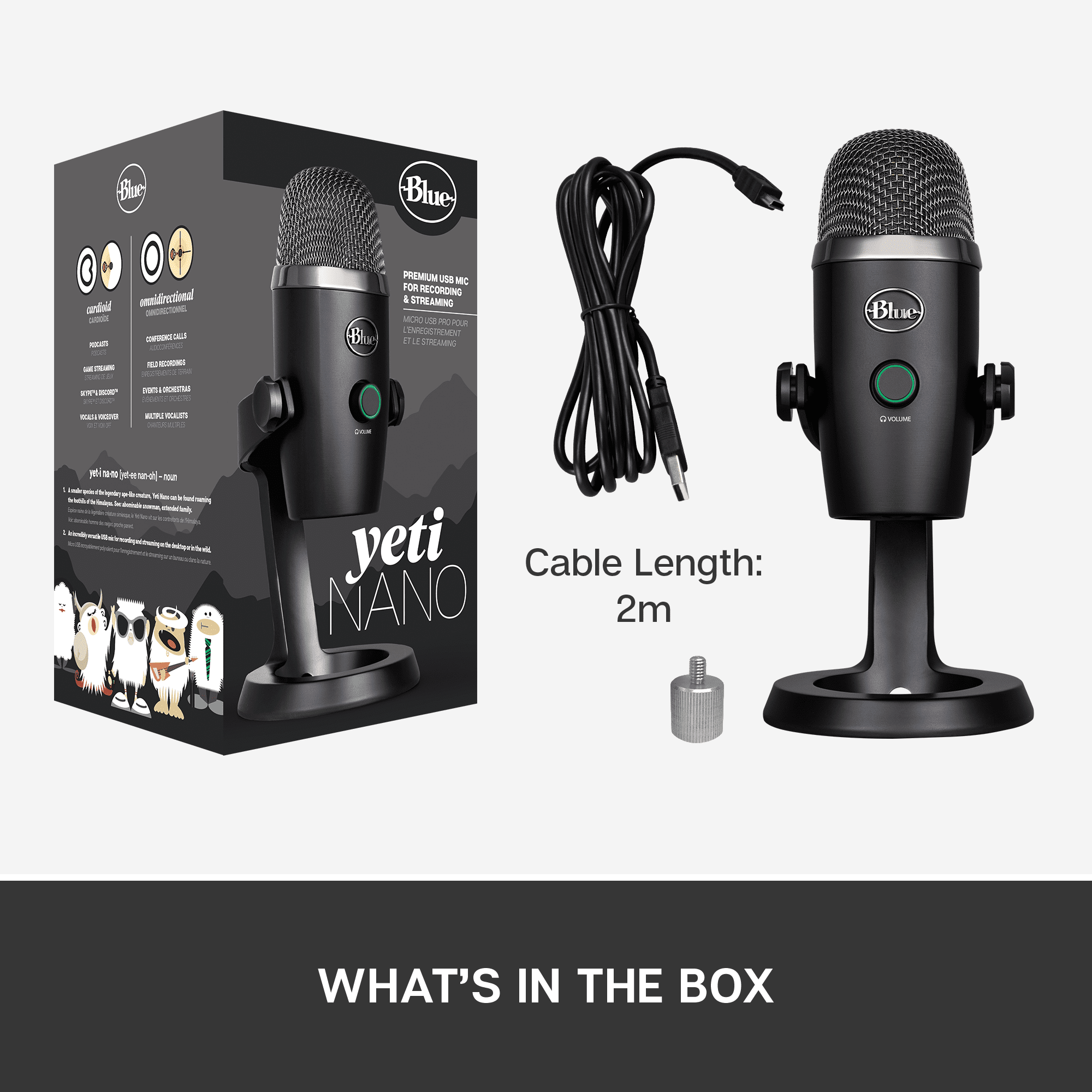 【箱あり】Blue Yeti Nano USBマイク（ブラック） Blue Yeti Nano Premium USB Mic for Recording and Streaming