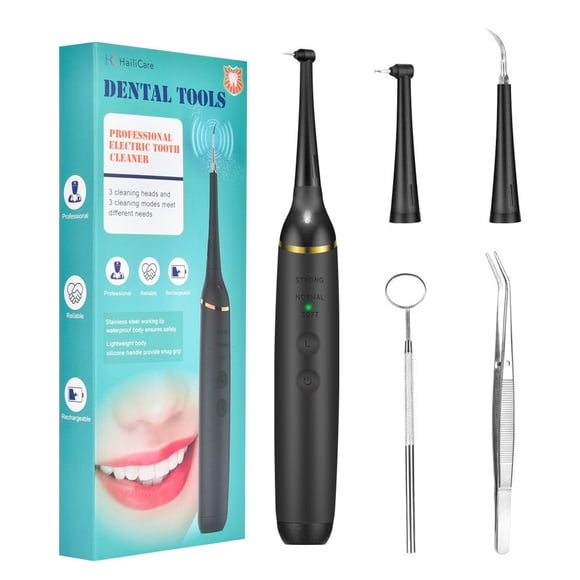 LSLJS Plaque Dentals Calculus Remover for Teeth Dentals Cleaner Tool Kit Electric, Ultrasonics Tooth Cleaner - Portable Dentals for Adult, Tooth Scaler