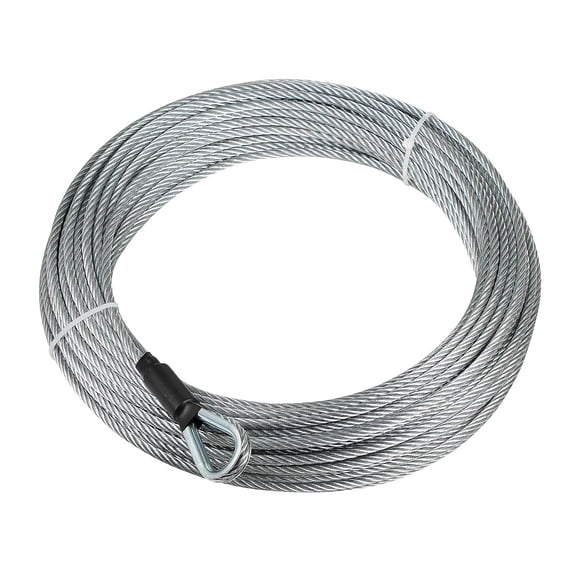 ZIPEAK 3/16"" Wire Rope 150FT Zipline Cable Galvanized Steel Aircraft Cable with 3800 lbs Breaking Strength for Yard Zipline Deck Railing
